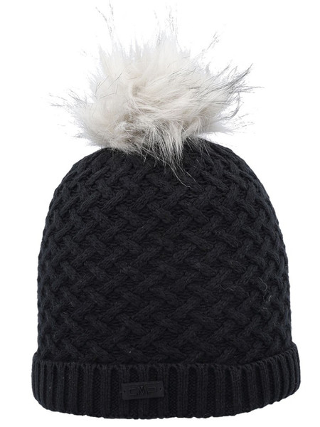 cappello-cmp-nero-con-pompon-knitted-5505660j