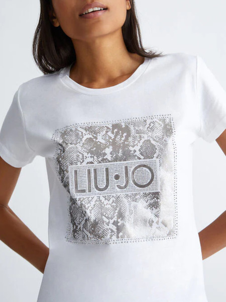 t-shirt-liu-jo-bianca-da-donna-con-stampa-argento-e-strass-mf3382js923