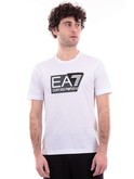 t-shirt emporio armani ea7 bianca da uomo maxi logo 3dpt81pjm9z 