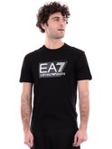 t-shirt emporio armani ea7 nera da uomo maxi logo 3dpt81pjm9z 