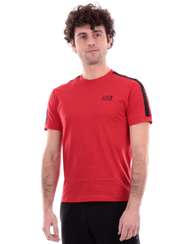t-shirt-emporio-armani-ea7-rossa-da-uomo-con-bande-logate-3dpt35pj02z