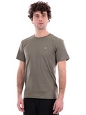 t-shirt calvin klein uomo verde militare badge logo j30j325268 