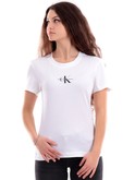 t-shirt calvin klein bianca da donna monologo slim j20j222564 