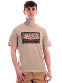 t-shirt jack jones beige da uomo maxi logo 12253442 