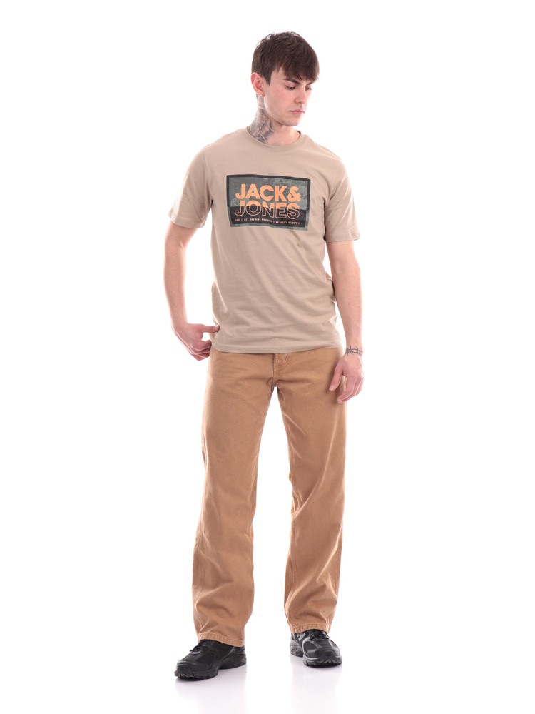 t-shirt-jack-jones-beige-da-uomo-maxi-logo-12253442