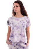 t-shirt deha bianca a fiori lilla d0207012 
