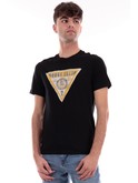 t-shirt guess nera da uomo triangle print m4ri38j1314 