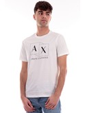 t-shirt ax armani exchange bianca da uomo con box logo 3dztadzj9az 