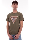 t-shirt guess verde da uomo triangle print m4ri38j1314 