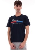 t-shirt champion blu da uomo maxi logo 219735 