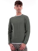 maglia jack jones verde militare da uomo con effetto doppio piquet knitted 12227443l 