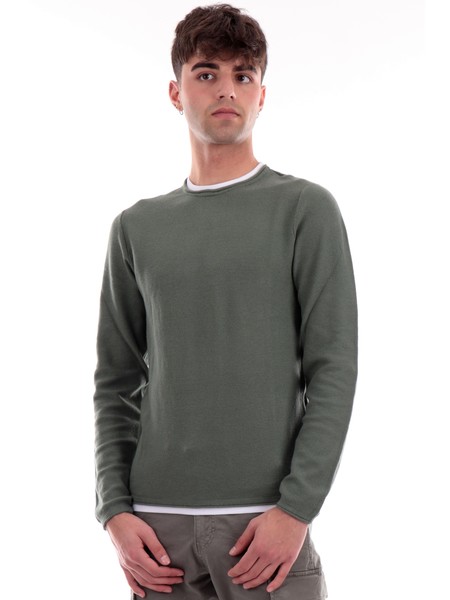 maglia-jack-jones-verde-militare-da-uomo-con-effetto-doppio-piquet-knitted-12227443l