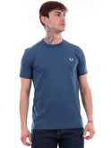 t-shirt fred perry blu da uomo ringer m3519 