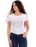 t-shirt guess bianca da donna con strass camelia w4ri47j1314 