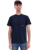 t-shirt roy rogers blu da uomo con taschino ru90048ca16011c 