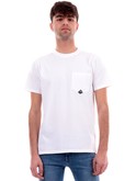t-shirt roy rogers bianca da uomo con taschino ru90048ca16011c 