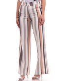 pantaloni yes zee a righe bianchi grigi e ruggine p399ca002 