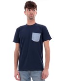 t-shirt roy rogers uomo blu con taschino di jeans ru90054ca16 
