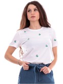 t-shirt only bianca da donna con cactus ricamati 15288473 