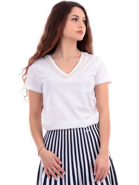 t-shirt-liu-jo-bianca-da-donna-scollo-a-v-con-perle-ma4324j5904