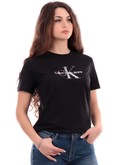 t-shirt calvin klein nera da donna diffused j20j223264 