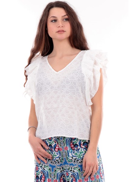 t-shirt-molly-bracken-bianca-da-donna-woven-top-la1111ce