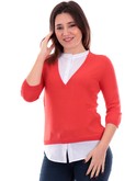 maglia anis rossa da donna inserto 2411145 