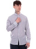 camicia impure bianca da uomo a righe french collar shl4365 