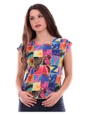maglia yes zee donna realizzata in tessuto con stampa digitale sublimatica t235y3052 