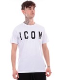 t-shirt icon bianca da uomo maxi logo iu8005t 