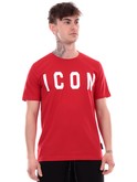 t-shirt icon rossa da uomo maxi logo iu8005t 