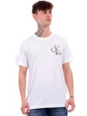 t-shirt calvin klein bianca da uomo meta monogram j30j325498 