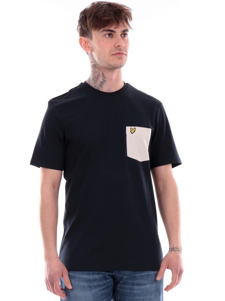 t-shirt-lyle-and-scott-blu-da-uomo-contrast-pocket-ts831vogw