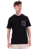 t-shirt lyle and scott nera da uomo con taschino ts831vog 