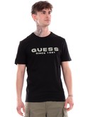 t-shirt guess nera da uomo maxi logo m4gi61j1314 