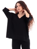 maglia anis nera da donna 2416028 maniche kimono scollo v 