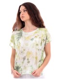 t-shirt deha bianca a fiori verdi d0207012 