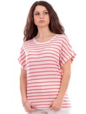 t-shirt only donna a righe rosa e bianca glitter oro kalamata 15319168 