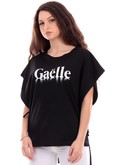 t-shirt gaelle nera da donna asimmetrica gaabw00457 