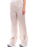 pantaloni anis bianchi da donna in lino 2431387 