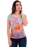 t-shirt yes zee verde da donna stampa sublimatica t236y1012 