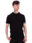 t-shirt dsquared nera da uomo banda logata d9m3s5400 
