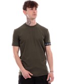 t-shirt dsquared verde da uomo banda logata d9m3s5400 