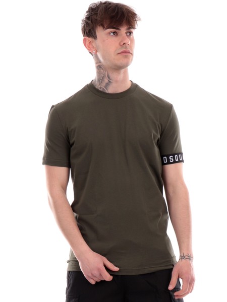 t-shirt-dsquared-verde-da-uomo-banda-logata-d9m3s5400