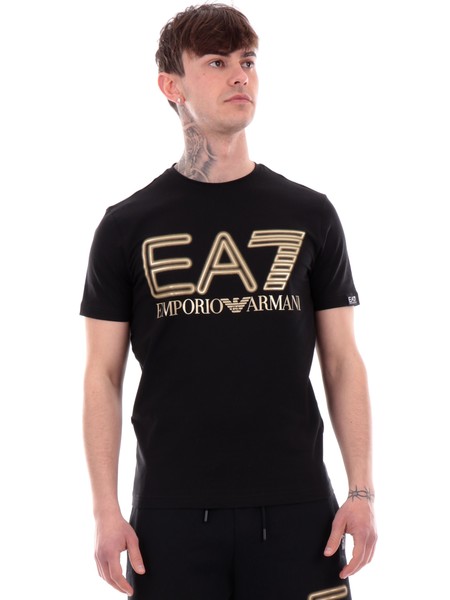 t-shirt-emporio-armani-ea7-nera-da-uomo-stampa-dorata-3dpt37pjmuz