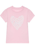 t-shirt guess rosa da bambina con glitter k4gi03k6yw4 