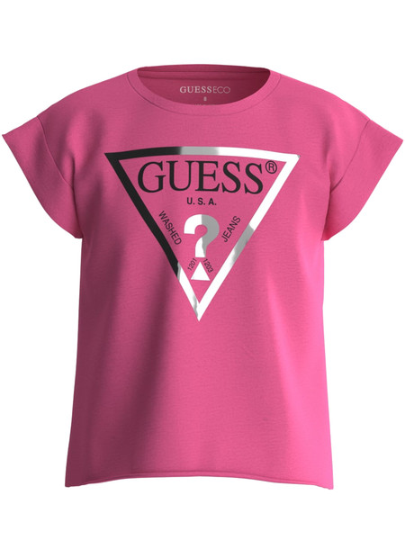 t-shirt-guess-rosa-da-bambina-cropped-j81i15j1311