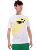 t-shirt puma bianca da uomo power graphic 67896 