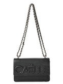 borsa gaelle nera da donna logo a rilievo tracolla a catena gaacw00173 