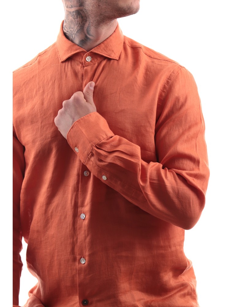camicia-yes-zee-arancione-da-uomo-camicia-collo-piccolo-francese-c505up000